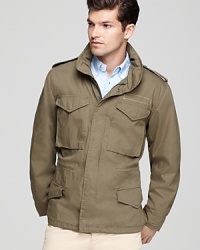 A tried-and-true utility jacket lends masculine sophistication to your everyday attire, whether you're headed to your design firm or meeting friends on game day. A tried-and-true utility jacket lends masculine sophistication to your everyday attire, whether you're headed to your design firm or meeting friends on game day.