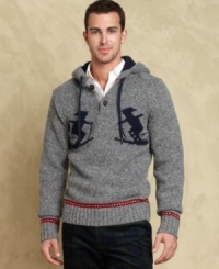 Get into the season with style wearing this pullover ski detail hoodie from Tommy Hilfiger. Get into the season with style wearing this pullover ski detail hoodie from Tommy Hilfiger.