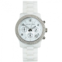 Michael Kors Women's White Ceramic Link Bracelet Quartz Chronograph Crystal MK5188 Michael Kors Women's White Ceramic Link Bracelet Quartz Chronograph Crystal MK5188