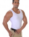 Mens Slimming Undershirt Body Shaper , Mens Shapewear By Your Contour. (X-Large, White)