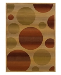 Polka-dots of delicate red and green dance across the neutral surface of this dazzling, yet simple rug from the Generations collection. Utilizing Sphinx's famous cross-weaving technique, striations create a unique washed-out texture and impressive range in tones within each dot, running the gamut from soft and sultry to deep and intense. This piece is a modern addition to any floor that's sure to adapt to any décor. Polka-dots of delicate red and green dance across the neutral surface of this dazzling, yet simple rug from the Generations collection. Utilizing Sphinx's famous cross-weaving technique, striations create a unique washed-out texture and impressive range in tones within each dot, running the gamut from soft and sultry to deep and intense. This piece is a modern addition to any floor that's sure to adapt to any décor.