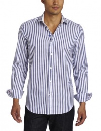 Robert Graham Men's Parker Dobby Stripes Regular Cuff, Blue, 15.5 Robert Graham Men's Parker Dobby Stripes Regular Cuff, Blue, 15.5