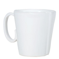 Vietri Lastra White Mugs 4 Set of 4