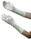 Dressy Elbow Length Satin Gloves for Girls, Assorted. Sizes and Colors