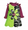 Bonnie Baby Infant Girls 2 Piece Lime Green & Purple Jumper, Size 6-9M