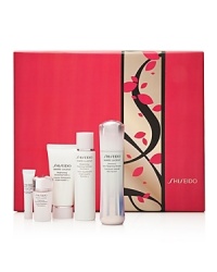 The White Lucent skincare collection illuminates skin's natural beauty for a pure radiance that glows from within. With an innovative spot-targeting technology, dark spots and uneven skin tone are visibly diminished in as short as ten days. Packaged in a beautiful holiday box, the White Lucent Intensive Spot Targeting Set includes: White Lucent Intensive Spot Targeting Serum+ (full size 30 mL), White Lucent Brightening Balancing Softener Enriched (travel size 75 mL), White Lucent Brightening Cleansing Foam (travel size 50 mL), White Lucent Brightening Moisturizing Emulsion (deluxe sample 15 mL), White Lucent Anti-Dark Circles Eye Cream (5 mL), and a mini facial voucher (redeemable at any Shiseido counter). The White Lucent skincare collection illuminates skin's natural beauty for a pure radiance that glows from within. With an innovative spot-targeting technology, dark spots and uneven skin tone are visibly diminished in as short as ten days. Packaged in a beautiful holiday box, the White Lucent Intensive Spot Targeting Set includes: White Lucent Intensive Spot Targeting Serum+ (full size 30 mL), White Lucent Brightening Balancing Softener Enriched (travel size 75 mL), White Lucent Brightening Cleansing Foam (travel size 50 mL), White Lucent Brightening Moisturizing Emulsion (deluxe sample 15 mL), White Lucent Anti-Dark Circles Eye Cream (5 mL), and a mini facial voucher (redeemable at any Shiseido counter).