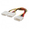 Micro SATA Cables - 4 Pin Power Y Splitter to 2 Molex 4 pin connectors