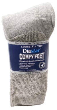 Diastar Comfy Feet Diabetic Socks, Grey, 13-15, 3 pack Diastar Comfy Feet Diabetic Socks, Grey, 13-15, 3 pack