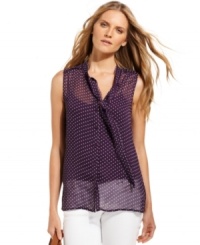 A whimsical dot print adds a charming touch to a floaty tie-neck blouse from MICHAEL Michael Kors. Ideal for taking you from work to weekend, it looks equally chic with a pencil skirt or your favorite white jeans. A whimsical dot print adds a charming touch to a floaty tie-neck blouse from MICHAEL Michael Kors. Ideal for taking you from work to weekend, it looks equally chic with a pencil skirt or your favorite white jeans.