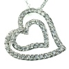 Crystal Double Hearts Heart-Shaped Silver-Tone Pendant Necklace: Made With Swarovski Elements