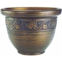 Planters Pride ZEA12001P54 12-Inch Celtic Bronze Glaze Resin Pottery Planter Planters Pride ZEA12001P54 12-Inch Celtic Bronze Glaze Resin Pottery Planter