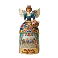 Jim Shore Heartwood Creek Angel with Quilting Scene Figurine 10-Inch Jim Shore Heartwood Creek Angel with Quilting Scene Figurine 10-Inch