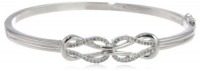 Sterling Silver Diamond Double-Knot Bangle Bracelet (1/4 cttw, I-J Color, I2-I3 Clarity)