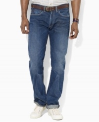 Crafted from comfortable, ultra-durable denim, an essential classic-fitting jean is washed and subtly faded at the points of wear for an authentic, well-worn look. Crafted from comfortable, ultra-durable denim, an essential classic-fitting jean is washed and subtly faded at the points of wear for an authentic, well-worn look.