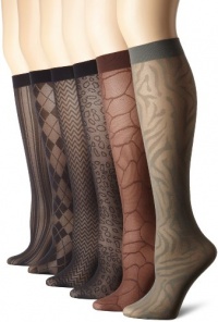 Steve Madden Legwear Women's 6 Pack Fashion Textured Trouser Sock Steve Madden Legwear Women's 6 Pack Fashion Textured Trouser Sock