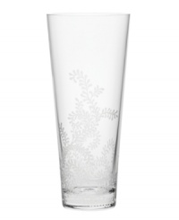 Bring your tablescape to life! Intricate vine detailing travels up brilliant crystal, adding a delicate accent to the classic shape of this statement vase. Bring your tablescape to life! Intricate vine detailing travels up brilliant crystal, adding a delicate accent to the classic shape of this statement vase.