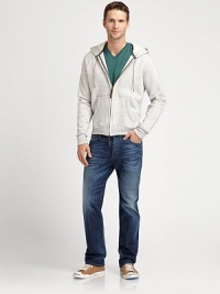 The true standard against all other fits, this medium-washed denim features whiskering and is lightly faded in the leg for a slight vintage appeal.Five-pocket styleZip flyInseam, about 3489% cotton/ 11% polyesterMachine washMade in USA The true standard against all other fits, this medium-washed denim features whiskering and is lightly faded in the leg for a slight vintage appeal.Five-pocket styleZip flyInseam, about 3489% cotton/ 11% polyesterMachine washMade in USA