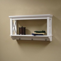 Sourcing Solutions X-Frame Bathroom Wall Shelf, White Finish Sourcing Solutions X-Frame Bathroom Wall Shelf, White Finish
