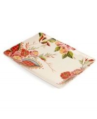 Ensure everyday meals are always served fresh with the rectangular Rose Print platter. A perfect complement to the vibrant dinnerware pattern from Vida by Espana. Ensure everyday meals are always served fresh with the rectangular Rose Print platter. A perfect complement to the vibrant dinnerware pattern from Vida by Espana.
