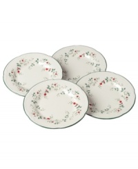 A classic holly print with raised detail and green banding make the Pfaltzgraff Winterberry dinner plates a festive companion to the holiday table. (Clearance) A classic holly print with raised detail and green banding make the Pfaltzgraff Winterberry dinner plates a festive companion to the holiday table. (Clearance)