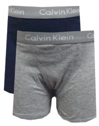 Calvin Klein Boys Solid Grey and Navy 2 Pack boxer briefs for boys Calvin Klein Boys Solid Grey and Navy 2 Pack boxer briefs for boys