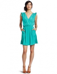 BCBGeneration Women's Flutter Sleeve Dress, Aqua Green, Large BCBGeneration Women's Flutter Sleeve Dress, Aqua Green, Large