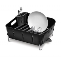 simplehuman Dish Rack, Compact, Plastic, Black