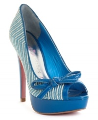The finishing touch you've been dreaming of. The Beth pumps by Paris Hilton are a darling creation, with a tweed and faux-patent finish. A decorative bow at the peep-toe lends a cute touch. The finishing touch you've been dreaming of. The Beth pumps by Paris Hilton are a darling creation, with a tweed and faux-patent finish. A decorative bow at the peep-toe lends a cute touch.