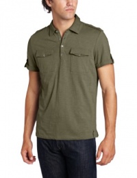 Calvin Klein Sportswear Men's Utilitarian Short Sleeve 4 Button Solid Slub Jersey Polo Calvin Klein Sportswear Men's Utilitarian Short Sleeve 4 Button Solid Slub Jersey Polo