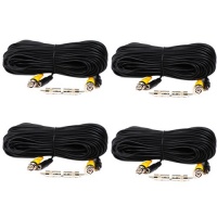 VideoSecu 4 Pack 100ft Feet Video Power Cables Security Camera Extension Wires Cords with Free BNC RCA Connectors for CCTV DVR Home Surveillance System C18 VideoSecu 4 Pack 100ft Feet Video Power Cables Security Camera Extension Wires Cords with Free BNC RCA Connectors for CCTV DVR Home Surveillance System C18