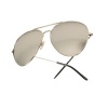Silver Frame & Mirrored Lens Aviator w/ Microfiber Sunglasses Pouch
