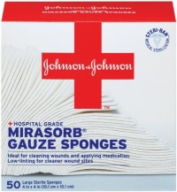 Johnson & Johnson Red Cross Mirasorb Gauze Sponges, 4 Inch x 4 Inch, 50 Count Johnson & Johnson Red Cross Mirasorb Gauze Sponges, 4 Inch x 4 Inch, 50 Count