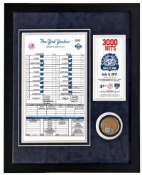 MLB New York Yankees Derek Jeter 3,000th Hit Replica Line Up Card Framed Collage MLB New York Yankees Derek Jeter 3,000th Hit Replica Line Up Card Framed Collage