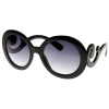 Designer Oversized High Fashion Sunglasses w/ Baroque Swirl Arms