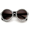Vintage Inspired Pearl Round Fashion Circle Sunglasses