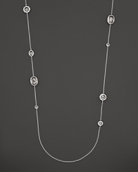 Oval, round and octagon crystals gleam in this long, elegant sterling silver necklace. By Ippolita. Oval, round and octagon crystals gleam in this long, elegant sterling silver necklace. By Ippolita.
