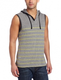 Marc Ecko Cut & Sew Men's Striped Sleeveless Hoodie Marc Ecko Cut & Sew Men's Striped Sleeveless Hoodie