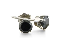 1ct tw. Black Diamond Stud Earrings set in White Gold 1ct tw. Black Diamond Stud Earrings set in White Gold