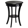 Winsome Wood Round Table with Drawer and Shelf, Black