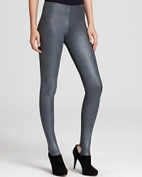 A metallic silver sheen adds instant glamour to theses AIKO leggings for evening style with downtown attitude. A metallic silver sheen adds instant glamour to theses AIKO leggings for evening style with downtown attitude.