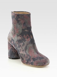 A muted watercolor floral print freshens this elevated suede ankle boot. Self-covered heel, 3 (75mm)Suede upperBack zipLeather lining and solePadded insoleMade in Italy A muted watercolor floral print freshens this elevated suede ankle boot. Self-covered heel, 3 (75mm)Suede upperBack zipLeather lining and solePadded insoleMade in Italy