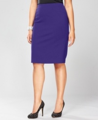 This essential plus size skirt from INC never looked better! The slim fit, stretch knit fabric and jewel-toned colors create an eye-catching base for any ensemble. This essential plus size skirt from INC never looked better! The slim fit, stretch knit fabric and jewel-toned colors create an eye-catching base for any ensemble.