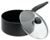 Mirro A7972484 Get A Grip Aluminum Nonstick 3-Quart Saucepan with Glass Lid Cover Cookware, Black