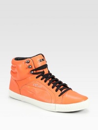 A sleek update on the classic high-top with plenty of street-style, constructed in rich, smooth leather with logo detail.Leather upperLeather liningPadded insoleRubber soleImported A sleek update on the classic high-top with plenty of street-style, constructed in rich, smooth leather with logo detail.Leather upperLeather liningPadded insoleRubber soleImported