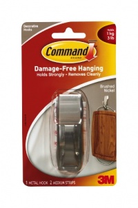 Command Modern Reflection Medium Metal Hook, Brushed Nickel Command Modern Reflection Medium Metal Hook, Brushed Nickel