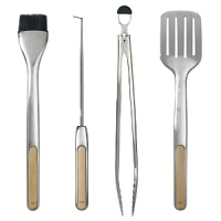 From the seasoned grill master to the casual weekend barbecuer, outdoor cooks will flip for OXO's collection of stainless steel and wood Grilling Tools. This 4-Piece Set includes the Grilling Turner, Tongs, Silicone Basting Brush and Hook. From the seasoned grill master to the casual weekend barbecuer, outdoor cooks will flip for OXO's collection of stainless steel and wood Grilling Tools. This 4-Piece Set includes the Grilling Turner, Tongs, Silicone Basting Brush and Hook.