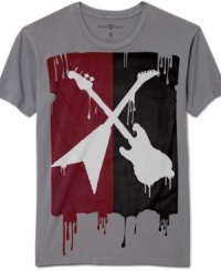 String together a rocking look with this guitar-themed t-shirt from Andrew Charles. String together a rocking look with this guitar-themed t-shirt from Andrew Charles.