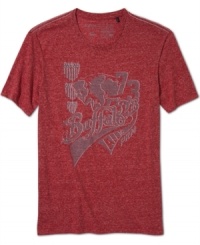 Re-energize your casual style with a vintage touch in this heathered graphic t-shirt from Buffalo David Bitton. Re-energize your casual style with a vintage touch in this heathered graphic t-shirt from Buffalo David Bitton.