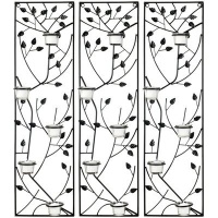 Safavieh Wall Art Collection Vine and Leaf Candle Holder Wall Sconce, Set of 3 Safavieh Wall Art Collection Vine and Leaf Candle Holder Wall Sconce, Set of 3