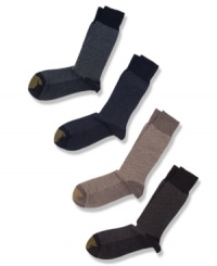 Perfect every day crew socks by Gold Toe with a little elasticity to stay in place plus designed to wick away moisture to keep your feet dry. Perfect every day crew socks by Gold Toe with a little elasticity to stay in place plus designed to wick away moisture to keep your feet dry.